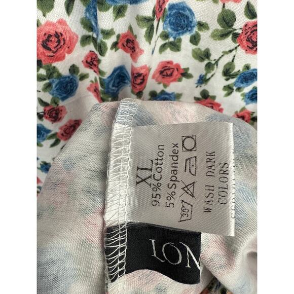 Women’s Lumion Blue & Pink Floral Patterned T-Shirt Sz XL - Picture 4 of 5